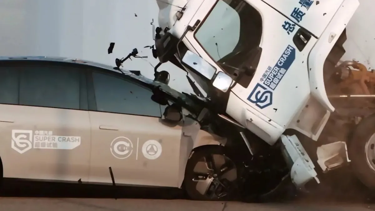 小車撞贏大卡車!理想i8與重卡對撞測試引發爭議