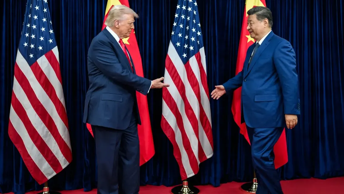 圖為去年十月中國國家主席習近平與美國總統川普在釜山會面。(白宮官網)