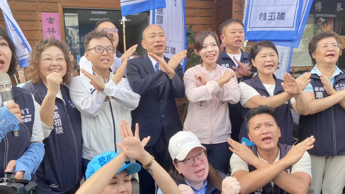 立法院長韓國瑜呼籲新竹市民集中力量,一定要站出來投下「不同意罷免」票。(圖/鄭正鈐立委辦公室提供)