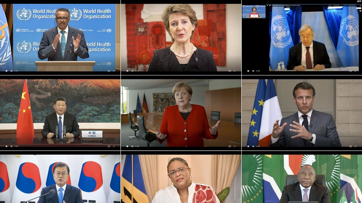 第73屆世界衛生大會視訊會議5月18日舉行。(截自美國之音) 第73屆世界衛生大會視訊會議5月18日舉行。(截自美國之音)