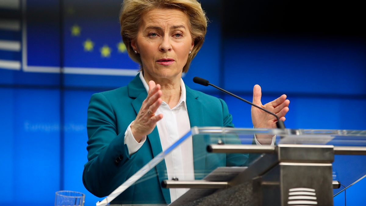 歐盟執委會主席馮德萊恩16日宣布,歐盟將禁止「非必要旅行」至少30天。(AP) 歐盟執委會主席馮德萊恩16日宣布,歐盟將禁止「非必要旅行」至少30天。(AP)