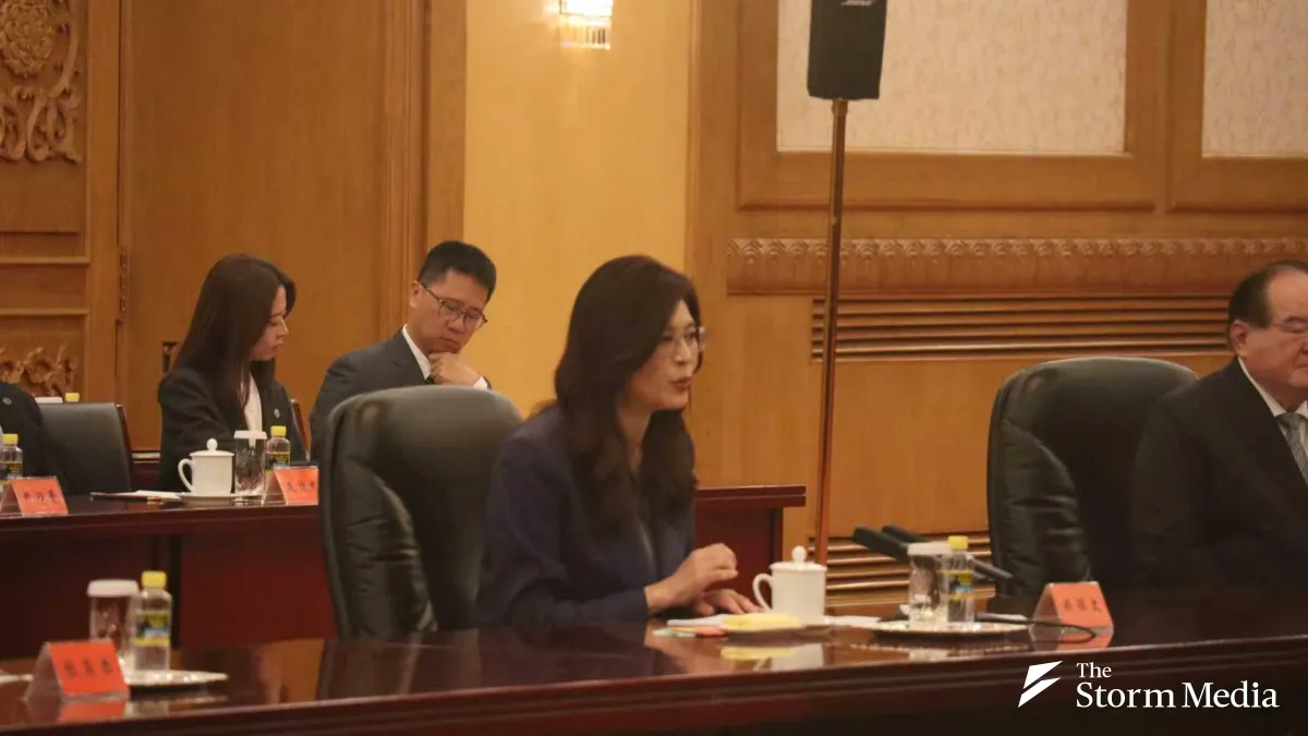 Kuomintang (KMT) Chair Cheng Li-wun met with CPC General Secretary Xi Jinping at the Great Hall of the People in Beijing on April 10, 2026. (Photo by Yang Teng-kai)