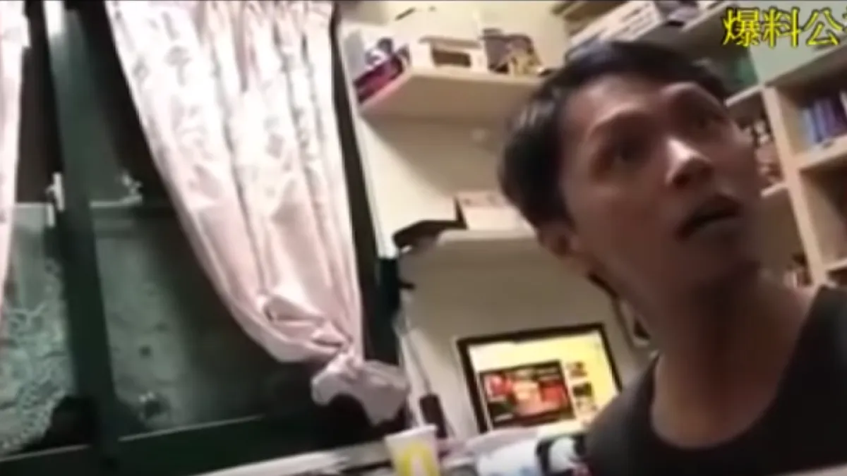 新北市蘆洲區林姓男子(右)因肉圓未加辣對妻兒家暴,妻子與兒子提出傷害告訴,林男遭依法送辦並在接受偵訊時向警方表示,因家庭因素與妻子感情變差,並說「原本很疼妻兒的」。(取自爆料公社)