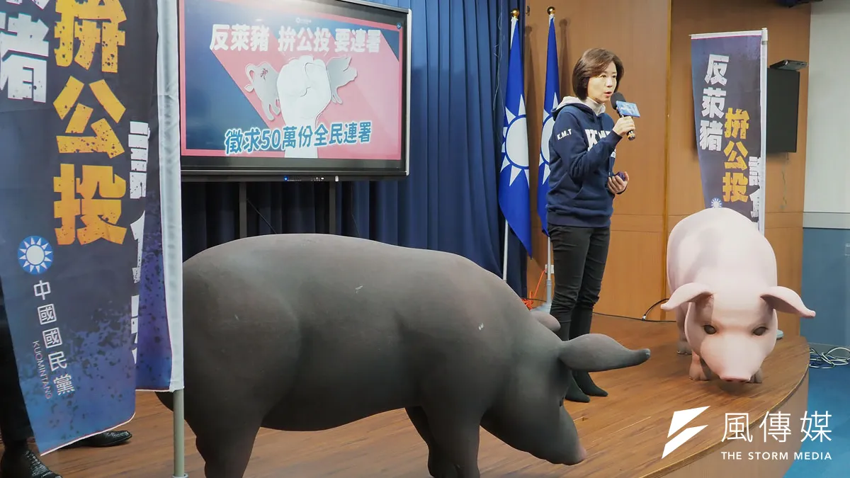 國民黨推動反萊克多巴胺美豬進口公投,正在力拚第二階段連署。(林瑞慶攝)