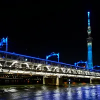 東京スカイツリーは「世界難民の日」に合わせ、6月20日(金)19時45分から24時まで国連カラーでライトアップされる。(東京スカイツリータウン広報事務局提供) 東京スカイツリーは「世界難民の日」に合わせ、6月20日(金)19時45分から24時まで国連カラーでライトアップされる。(東京スカイツリータウン広報事務局提供)