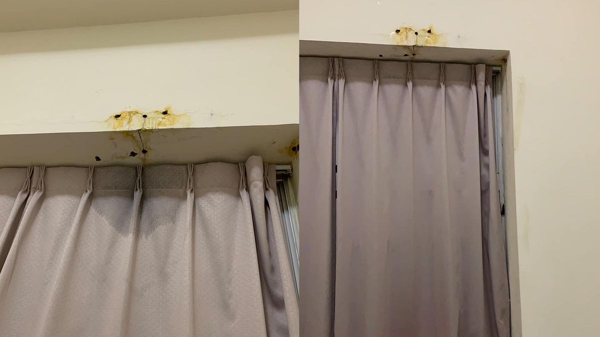 有網友爆料,林口社宅牆壁漏水。(圖/翻攝自爆料公社二社) 有網友爆料,林口社宅牆壁漏水。(圖/翻攝自爆料公社二社)