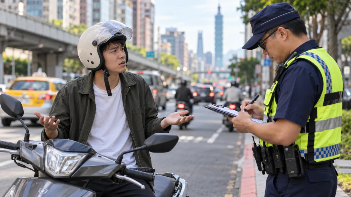台灣夏季天氣炎熱,不少機車族為了防曬,除了穿長袖外套,也會把連帽外套的帽兜拉起遮住頭部。(示意圖/AI生成)