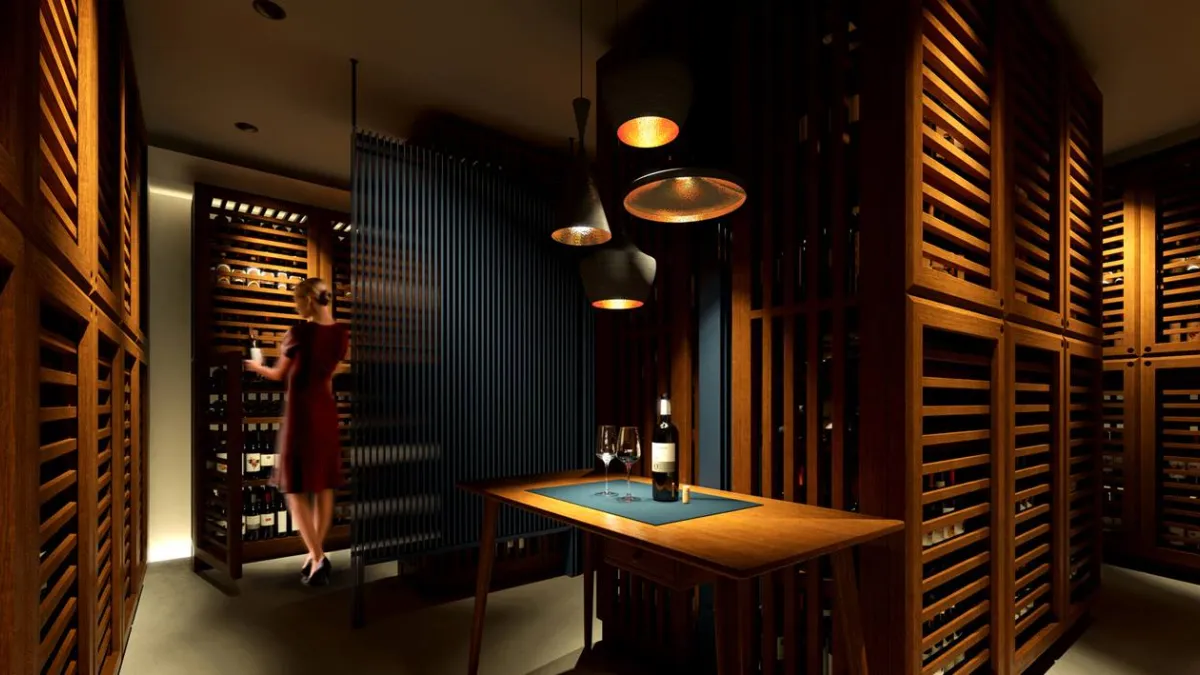 大樓地下室如洞窟般的地下酒窖,宛如秘密基地 (圖/Wine Apartment)