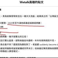 粉專「Wetalk高雄」聲稱高雄漢他病毒病例數高達雙北5倍,引發社會議論,經檢調追查後,確認相關內容涉及散布不實疫情資訊。(圖/徐炳文翻攝) 粉專「Wetalk高雄」聲稱高雄漢他病毒病例數高達雙北5倍,引發社會議論,經檢調追查後,確認相關內容涉及散布不實疫情資訊。(圖/徐炳文翻攝)