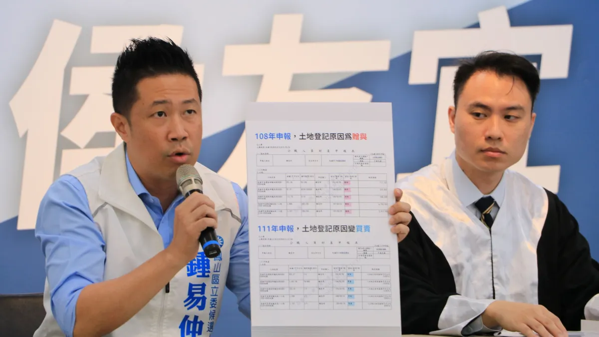 立委侯選人鍾易仲指出,堂堂大立委許智傑面對外界對他的國安質疑,不敢面對現實的勇氣感到悲哀。(圖/鍾易仲競總提供)