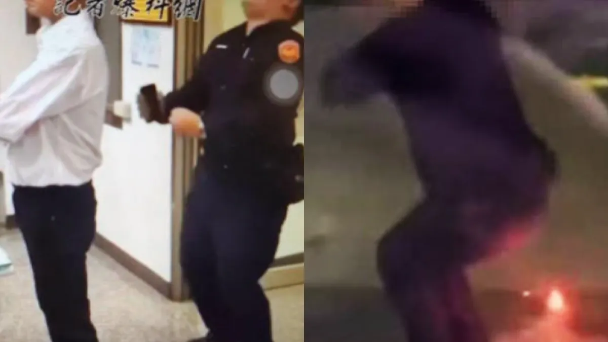 彰化縣和美分局黃姓警員用屁股夾住仙女棒,行為脫序,警界高層感到相當不滿。(圖/翻攝自記者爆料網)