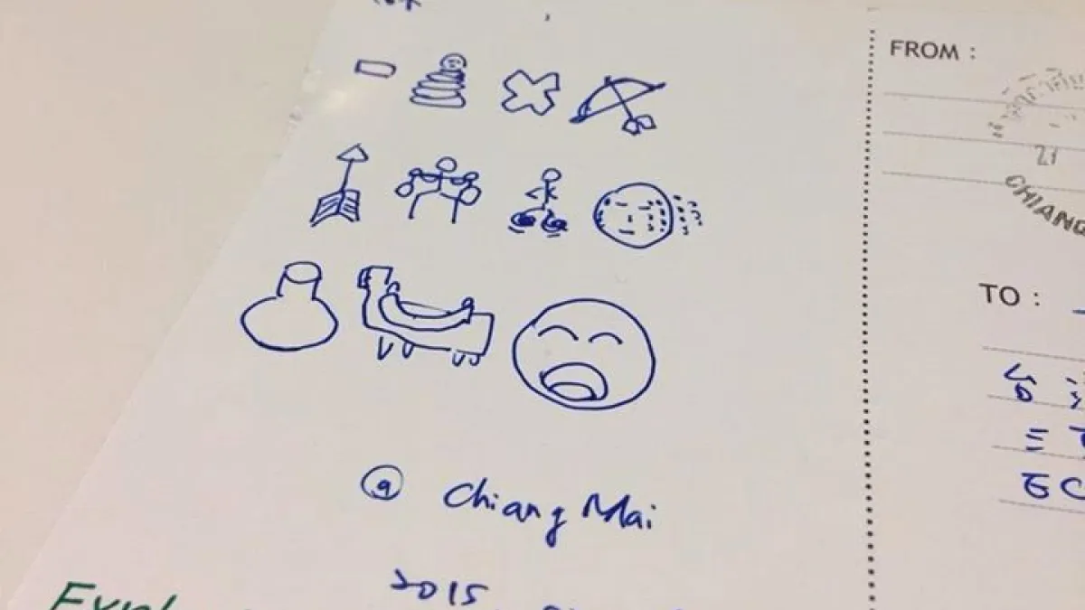 信件內容是「減肥成功,健康快樂,平安幸福。」