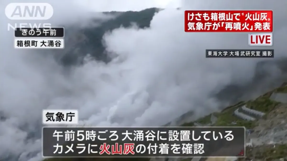 箱根山小規模噴發。