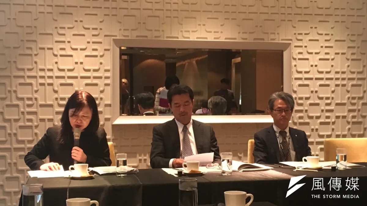 日本工商會3日提出2017年對台政策建議白皮書,並遞交給國發會主委陳美伶。圖中為日本工商會理事長八木猛。(尹俞歡攝)