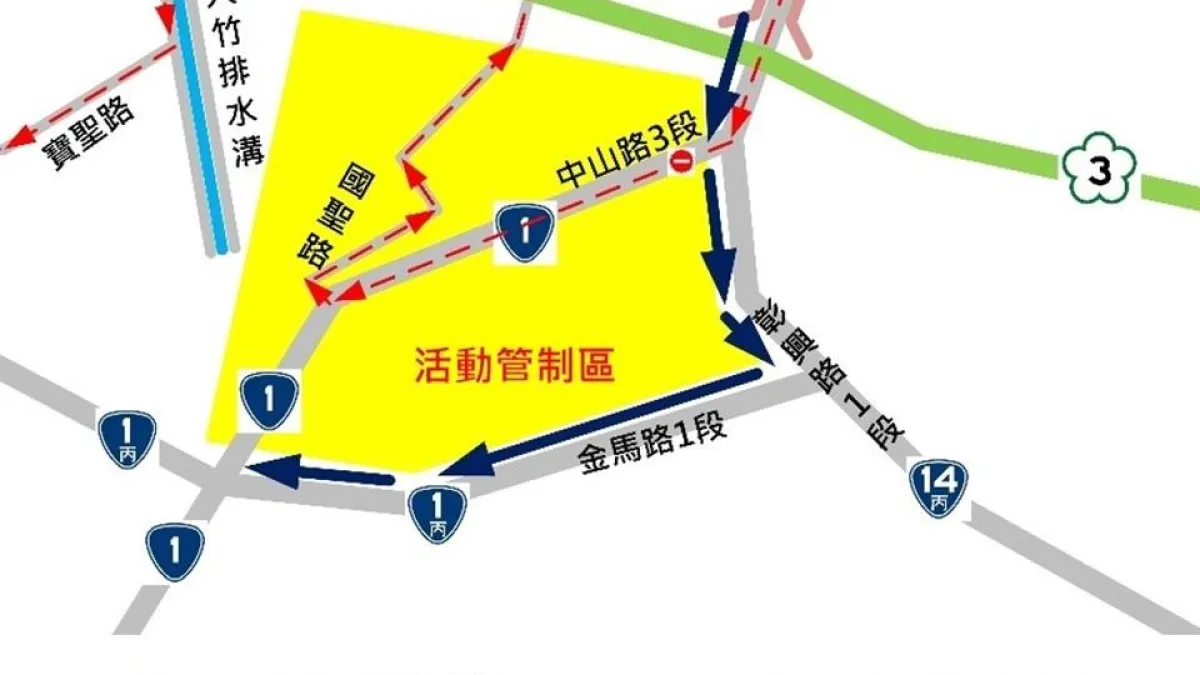 2024大甲媽祖遶境行經彰化,彰化縣警察局擬定交通疏導管制路線。(圖/彰化縣政府)