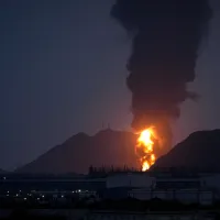 A facility in Dubai, United Arab Emirates, targeted by an Iranian drone attack. (AP) A facility in Dubai, United Arab Emirates, targeted by an Iranian drone attack. (AP)