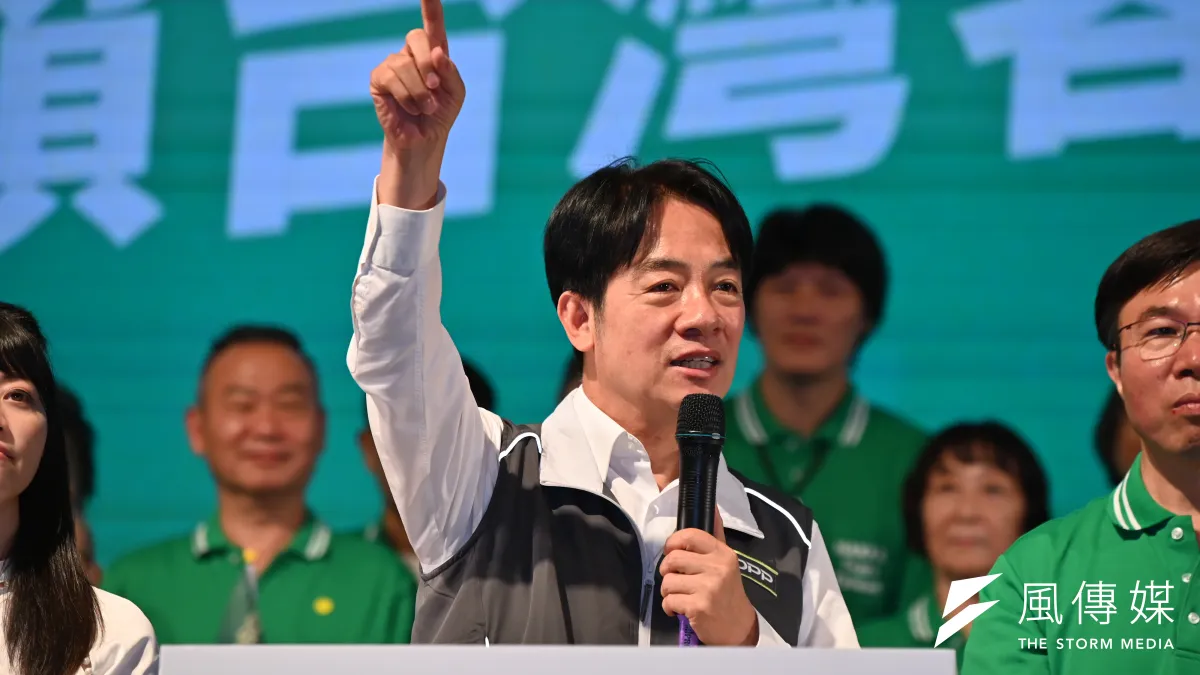 「抗中保台」從競選神器一變成了施政神器。圖為民進黨總統候選人賴清德。(陳昱凱攝)