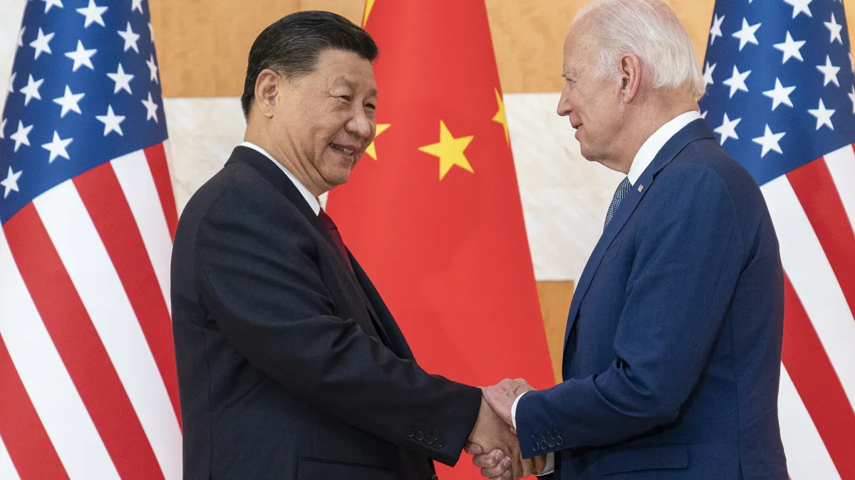 2022年11月14日,美國總統拜登與中國國家主席習近平在印尼峇里島會面(美聯社)
