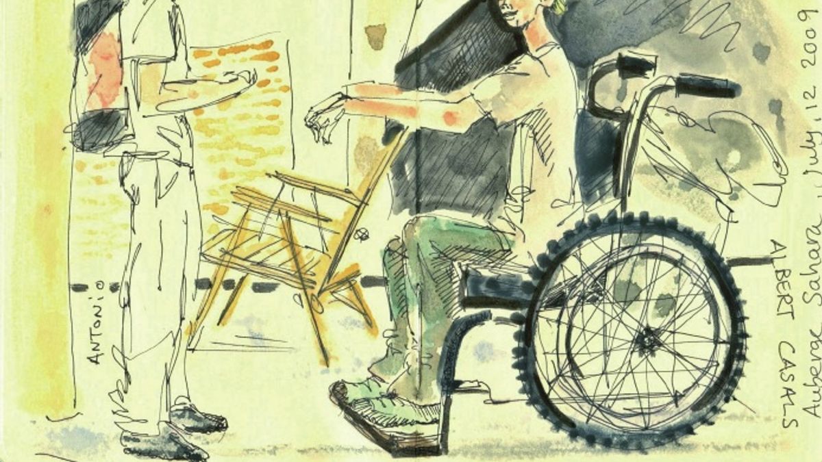 朋友為艾博畫的插畫,紀錄非洲生活。(圖/大田出版提供) 朋友為艾博畫的插畫,紀錄非洲生活。(圖/大田出版提供)