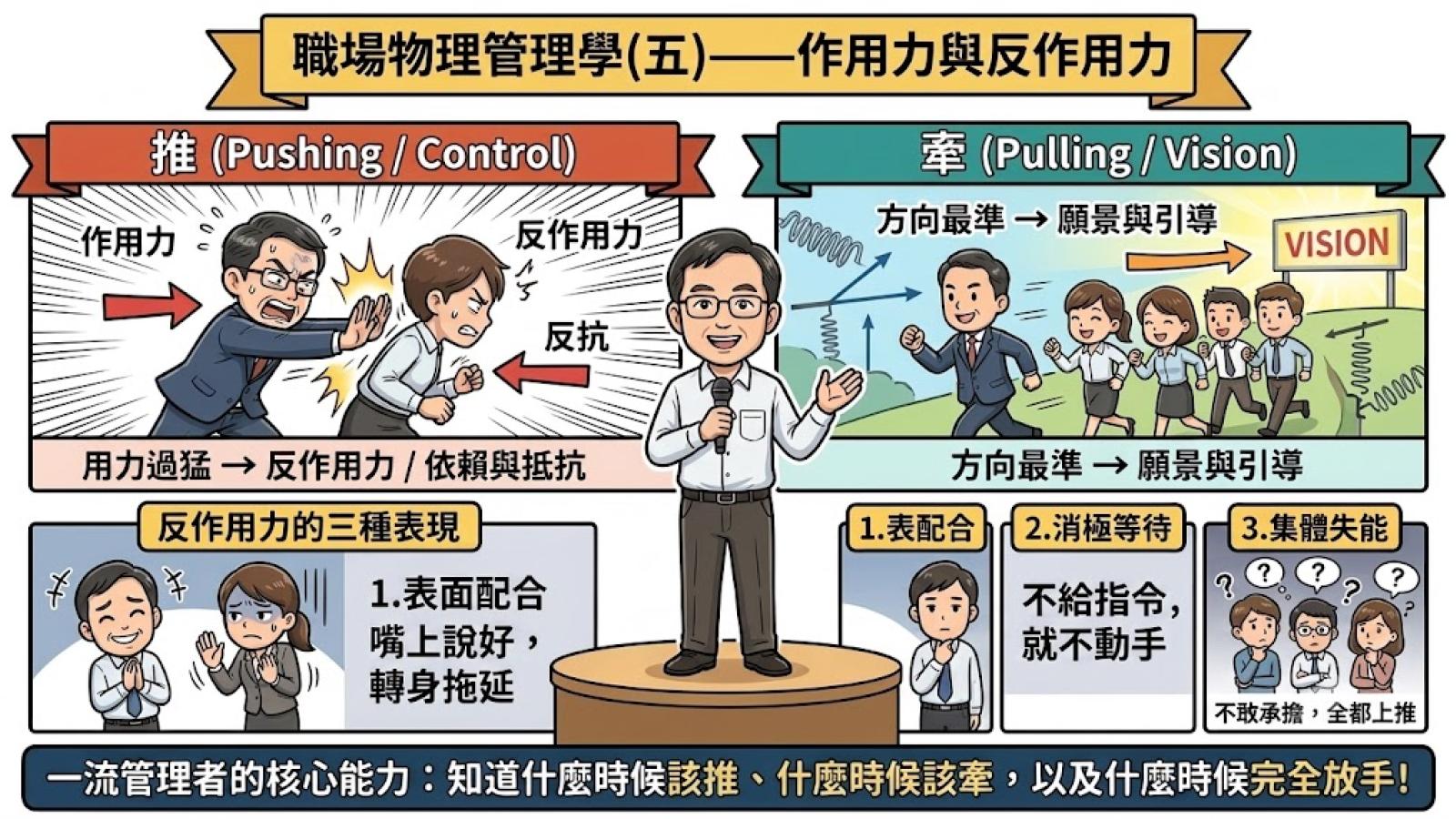 張慶瑞觀點:管理越努力,覺得越無力—職場物理管理學之「反作用力