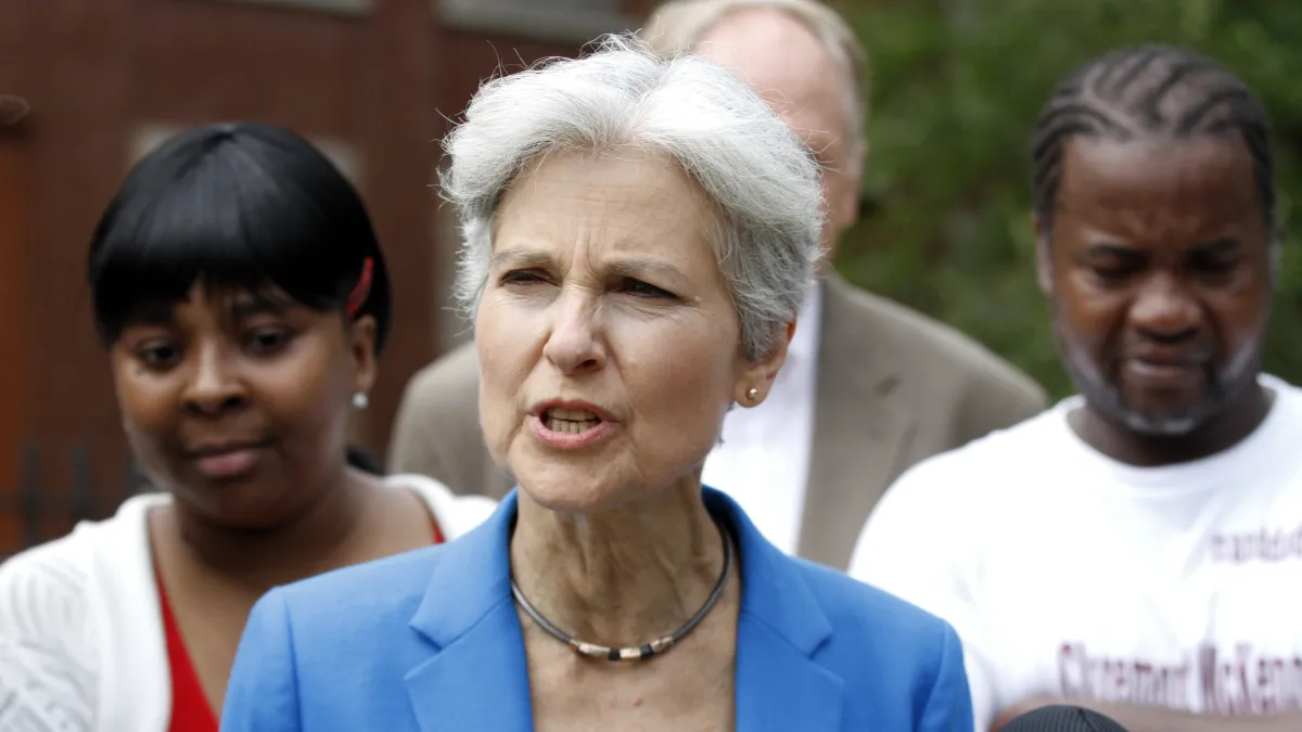 代表美國綠黨競選總統的史坦(Jill Stein)。(美聯社)