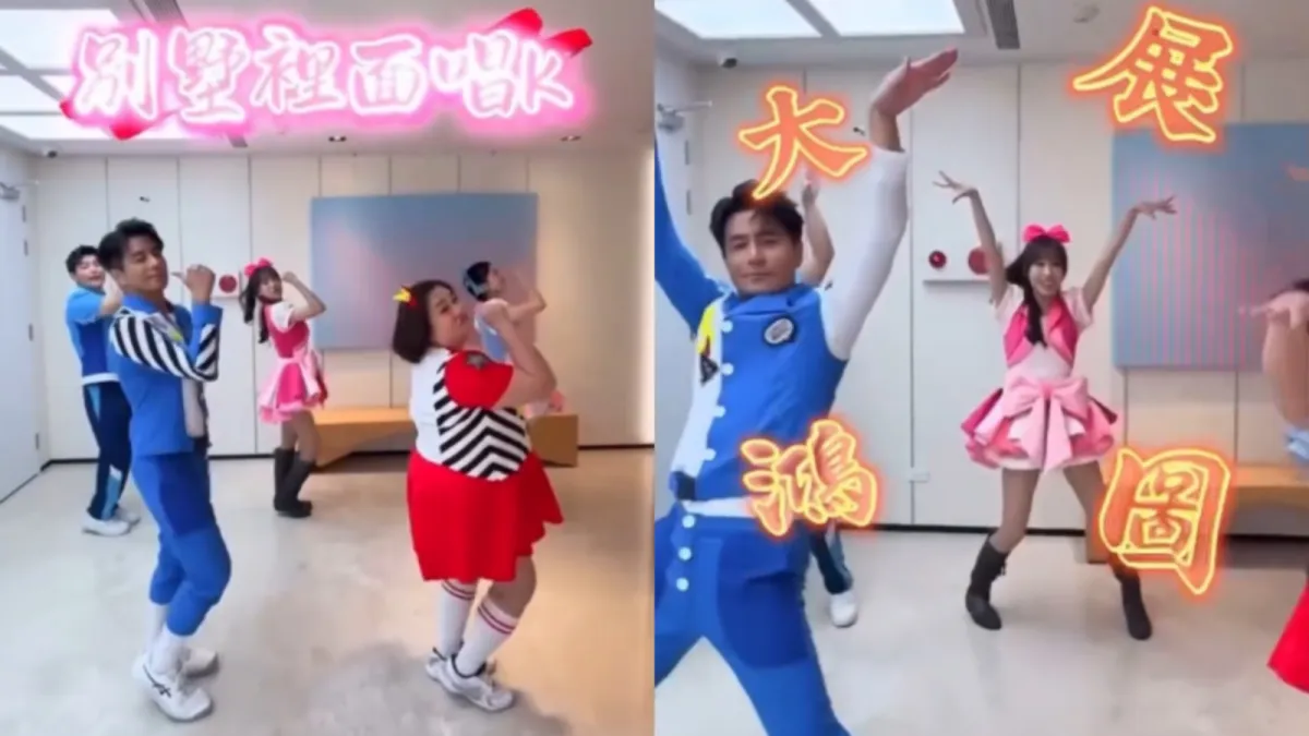 東森幼幼台(YOYO TV)節目主持人與YOYO家族成員合跳《大展鴻圖》的影片,引爆家長與網友不滿。(圖/翻攝自instagram)
