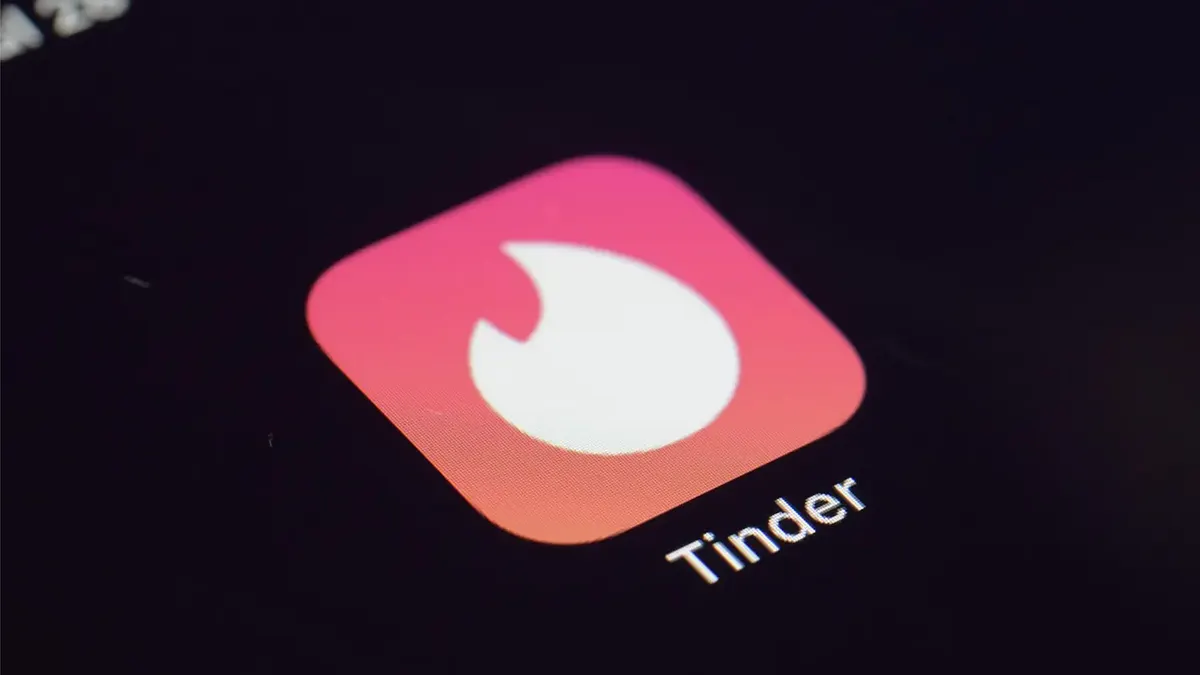 交友軟體Tinder圖標。(美聯社)