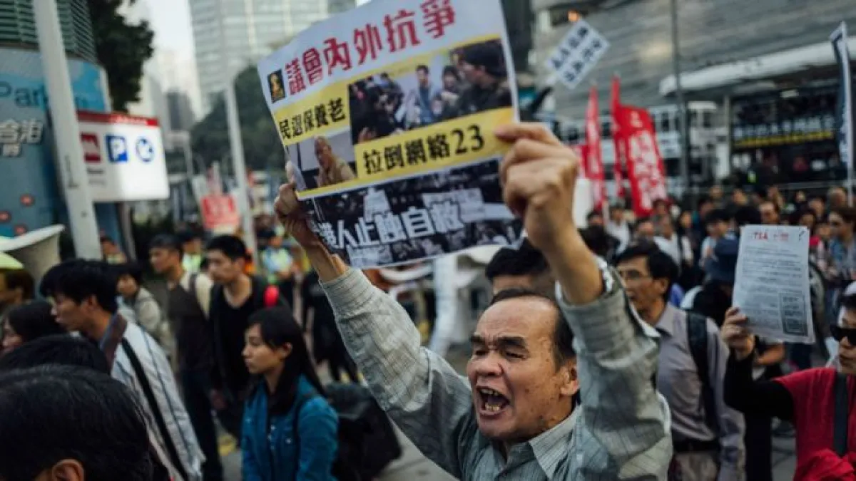 香港多個團體元旦日發起遊行。(BBC中文網)