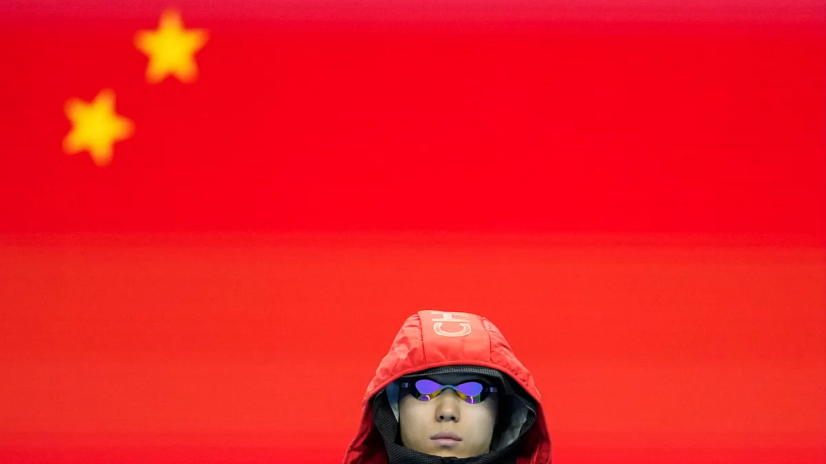 「中國蛙王」覃海洋在巴黎奧運表現不佳。(美聯社)