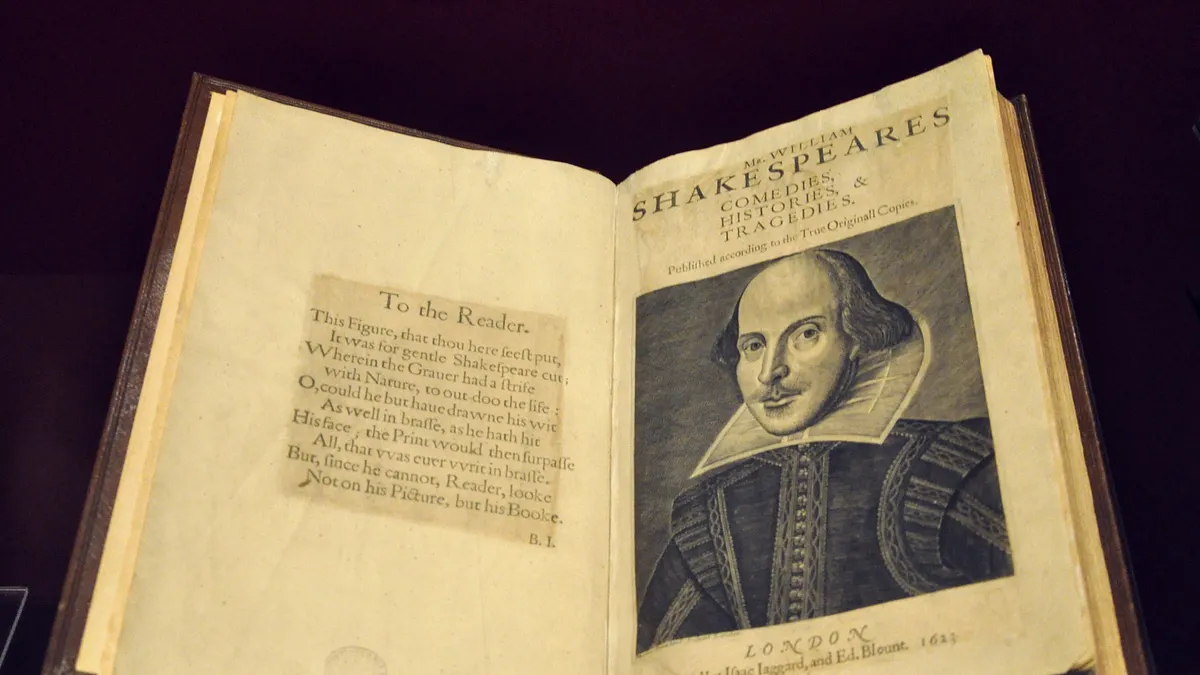 英國文豪莎士比亞的「第一對開本」(Wikipedia/Public Domain)