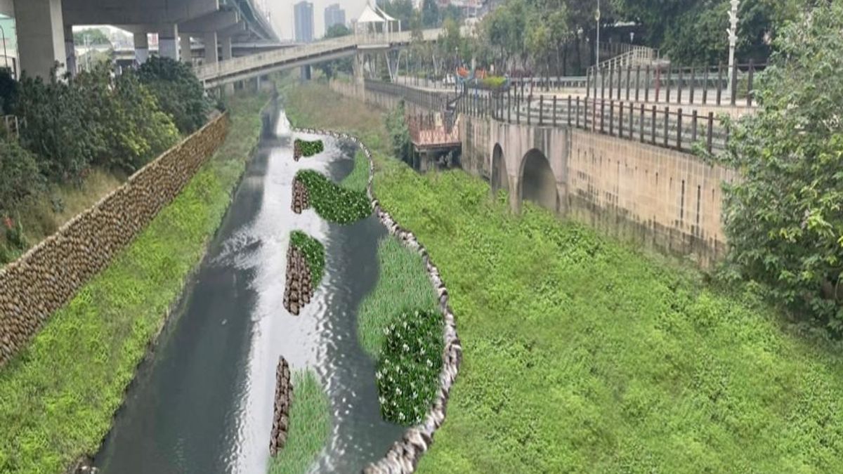 湳仔溝綠化現況及濕地營造模擬圖。(圖/新北市水利局提供) 湳仔溝綠化現況及濕地營造模擬圖。(圖/新北市水利局提供)