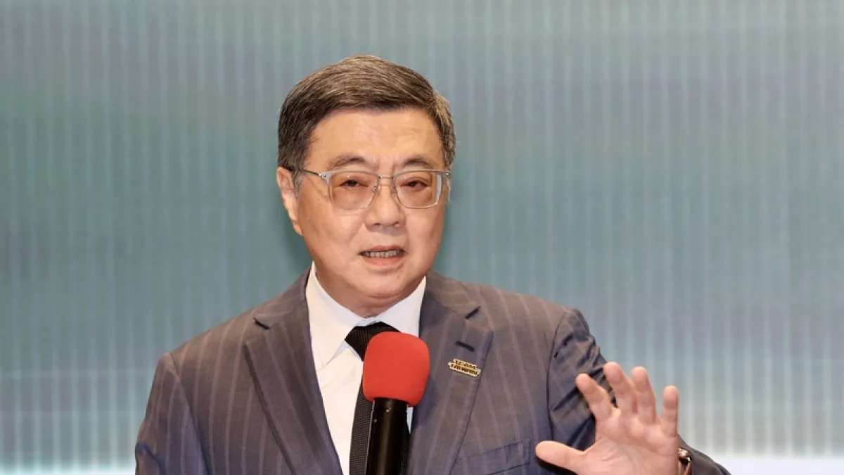 行政院長卓榮泰(圖)出席「2026金檢警聯防:科技阻詐,全域守護高峰會」(中央社)