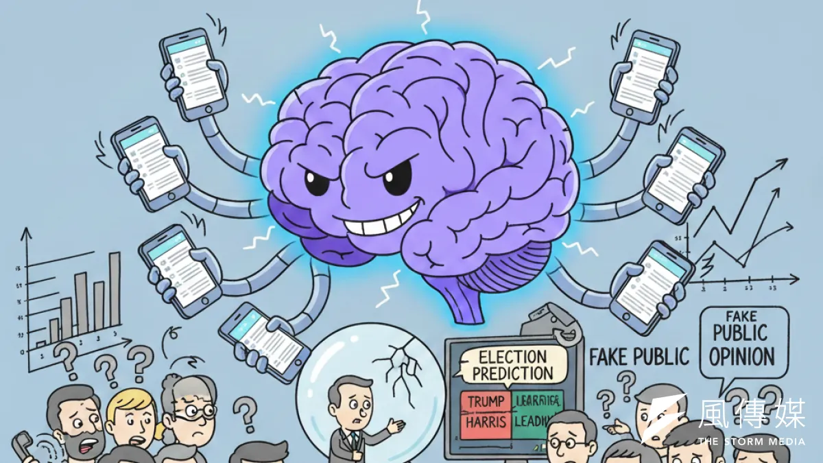 人工智慧(AI)現在不只能完美冒充真人回答問卷,甚至能通過99.8%的「防機器人」驗證,且有三分之一的真人受訪者坦承曾靠AI代為作答。(圖片由Gemini生成)