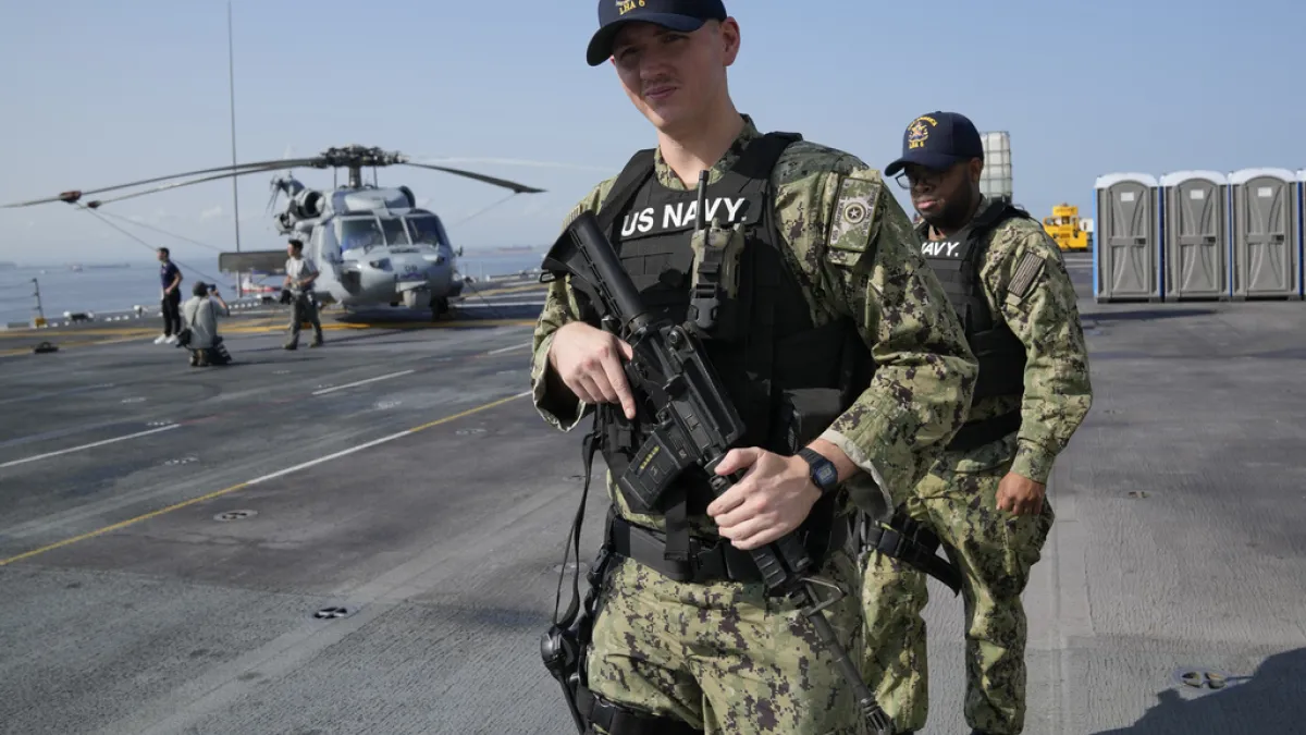 美國海軍美利堅號兩棲突擊艦(LHA 6)。(資料照,美聯社)