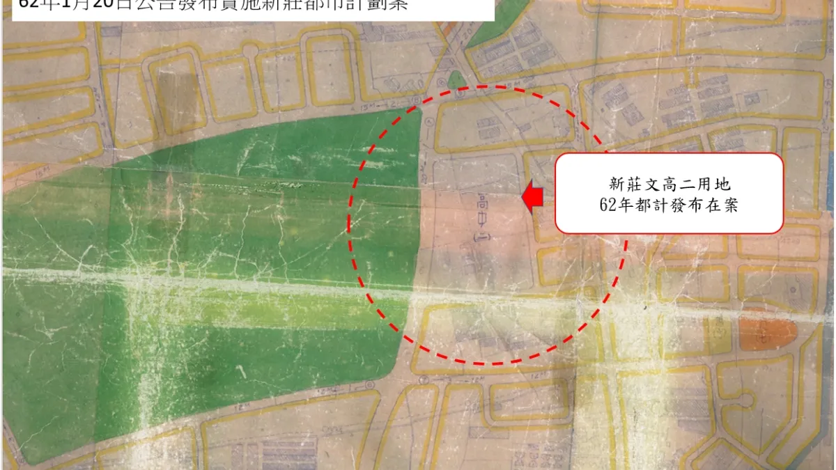 新莊文高二62年都計圖。(圖/新北市城鄉發展局提供)