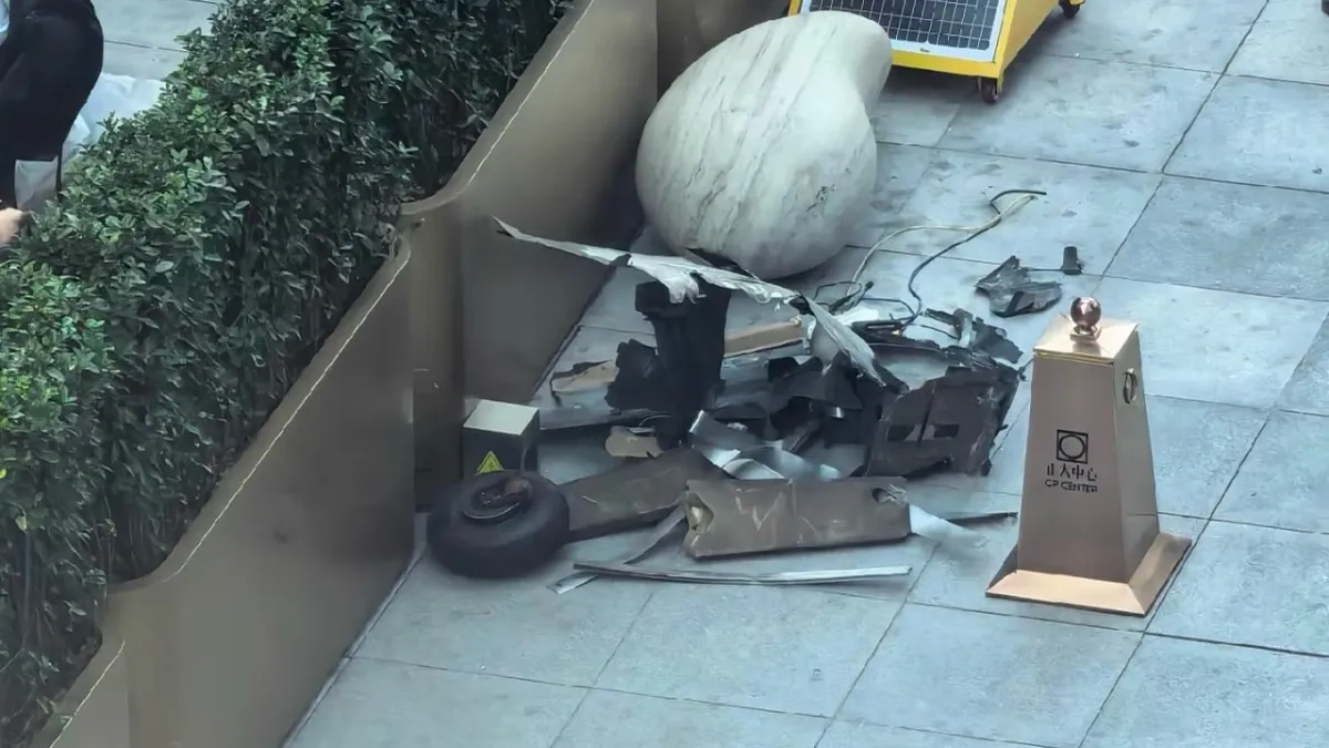 The scene where the aircraft struck 'China Zun,' located near Beijing's CBD / Provided by Tian Chang