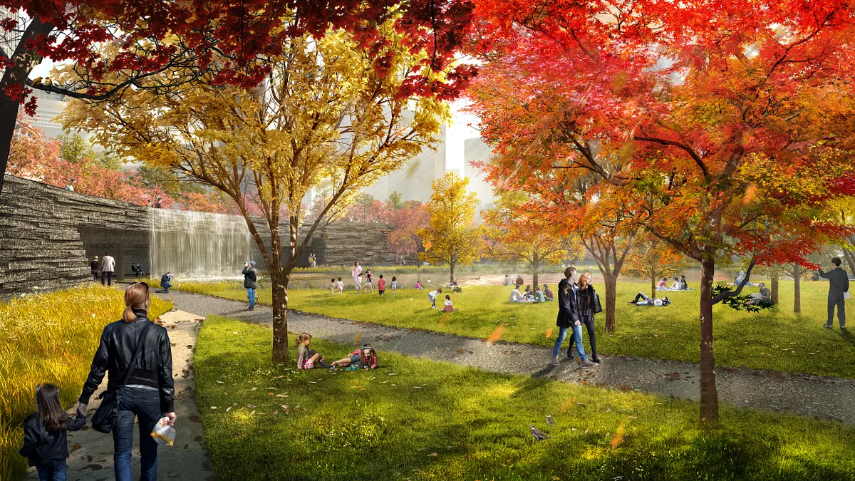 JR大阪駅前に生態系再生の拠点となる「うめきたの森」が11月に開園し、都市と自然が共生する新たなライフスタイルが本格始動する。(写真/三菱地所株式会社提供)