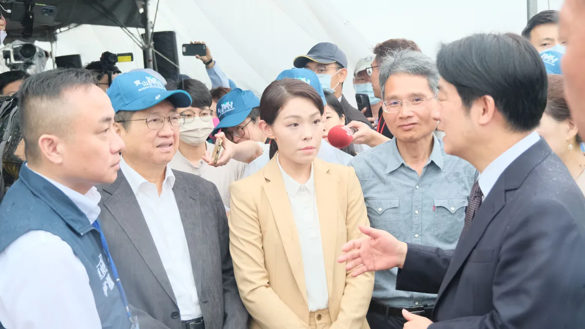 副總統賴清德視察寶二水庫及前瞻水環境建設結果,新竹縣長楊文科及新竹市長高虹安等人也一同出席。(圖/新竹縣政府提供)