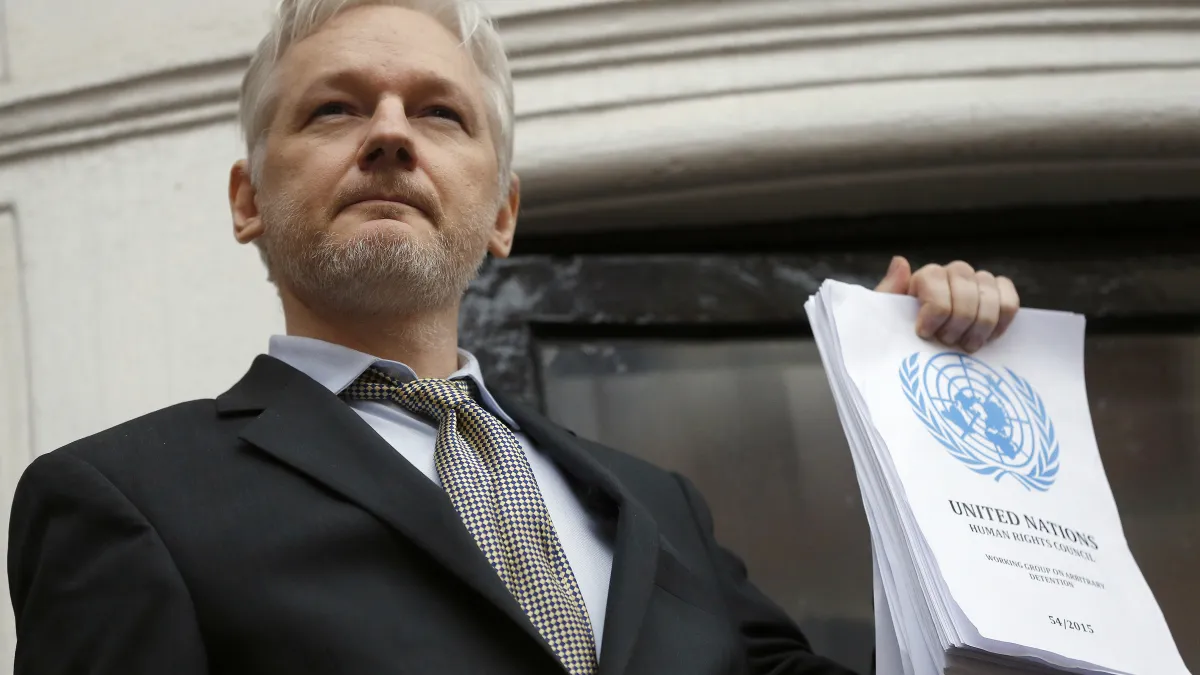 「維基解密」網站創辦人阿桑奇(Julian Assange)。(美聯社)