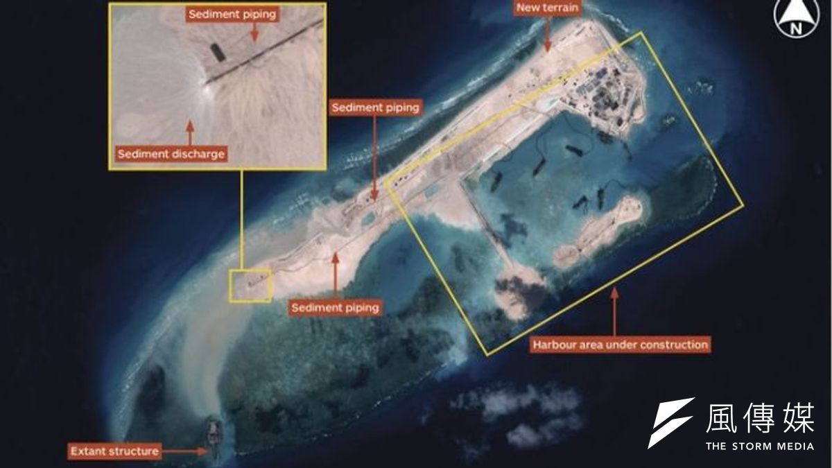 永暑島的衛星空拍照。(圖片取自網路) 永暑島的衛星空拍照。(圖片取自網路)