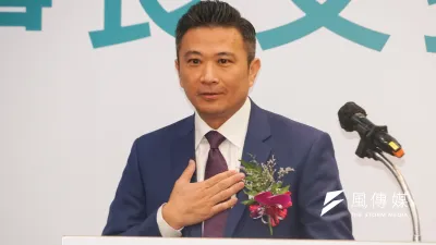 呂政璋6日就任台灣金聯董事長,交接儀式後舉行記者會,親自回應外界質疑。(蔡親傑攝)