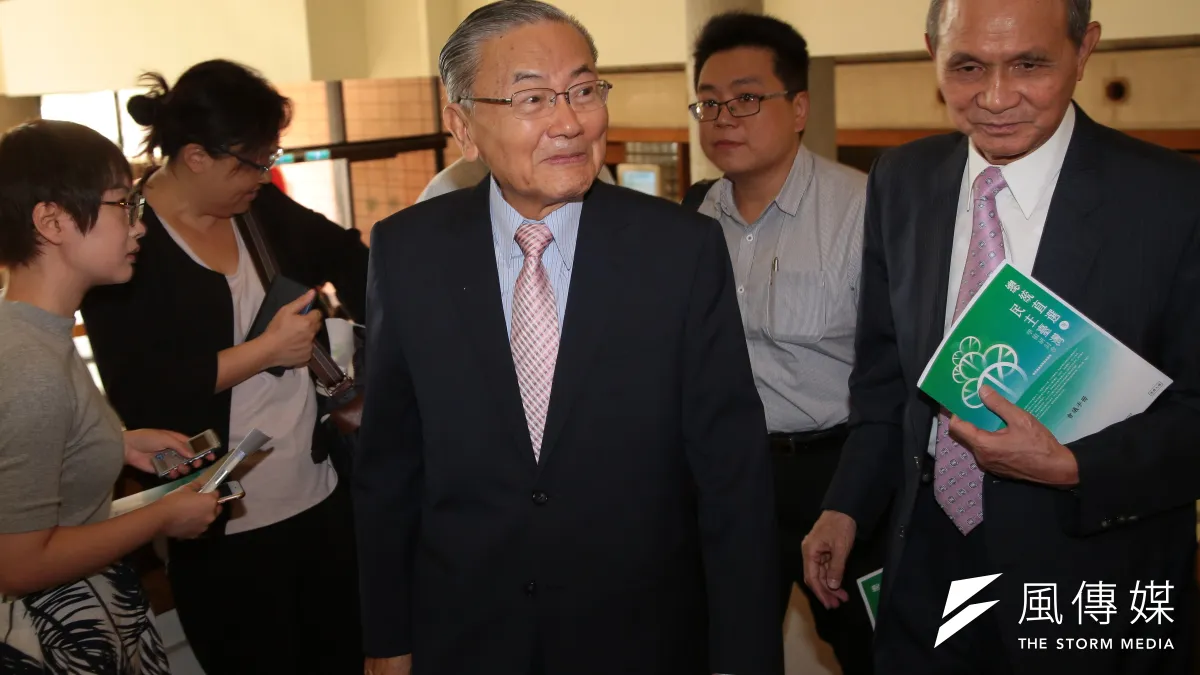 前總統府秘書長詹春柏23日出席「總統直選與民主台灣」學術研討會。(顏麟宇攝)