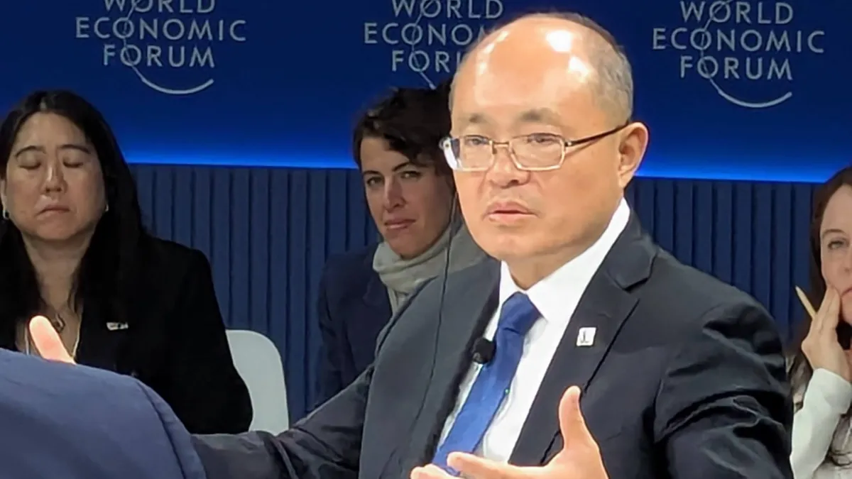 Sinopec Chairman Zhao Dong attends the World Economic Forum's Summer Davos in late June. (Photo: Jason Wang)