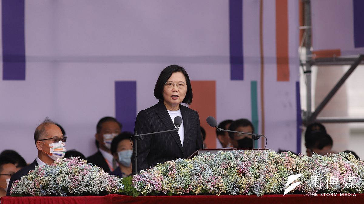 109年國慶典禮,總統蔡英文致詞。(資料照,陳品佑攝) 109年國慶典禮,總統蔡英文致詞。(資料照,陳品佑攝)