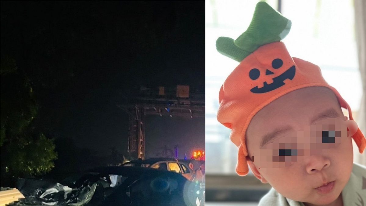 國3竹田段昨(20)日晚間發生3車連撞事故,4個月男嬰未使用安全座椅遭拋飛車外,傷重不治。(合成圖/記者李東陞翻攝、民眾提供) 國3竹田段昨(20)日晚間發生3車連撞事故,4個月男嬰未使用安全座椅遭拋飛車外,傷重不治。(合成圖/記者李東陞翻攝、民眾提供)