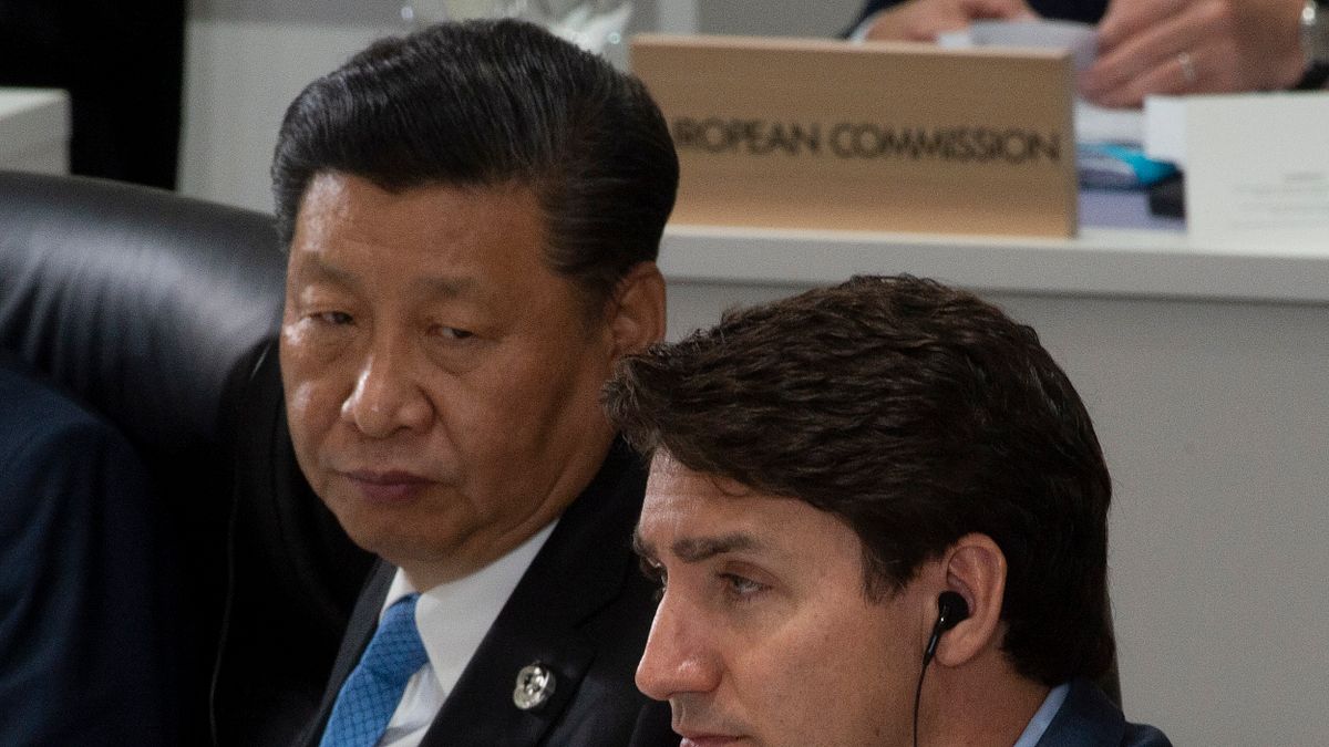 2019年6月28日,G20領導人峰會在日本大阪登場,中國國家主席習近平與加拿大總理杜魯道(AP) 2019年6月28日,G20領導人峰會在日本大阪登場,中國國家主席習近平與加拿大總理杜魯道(AP)