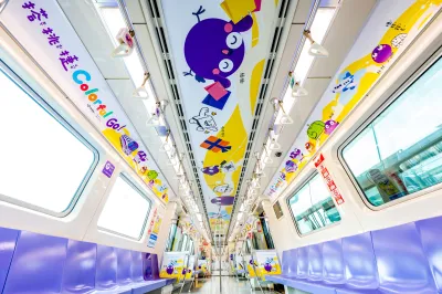 圖說:桃捷主題車廂融入桃捷與桃園市兒童美術館吉祥物,陪伴孩童探索城市風景。(圖:桃園市政府提供)