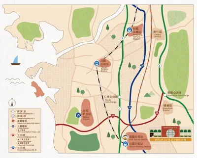 台南三井OUTLET交通方式。(圖/取自台南三井OUTLET官網)