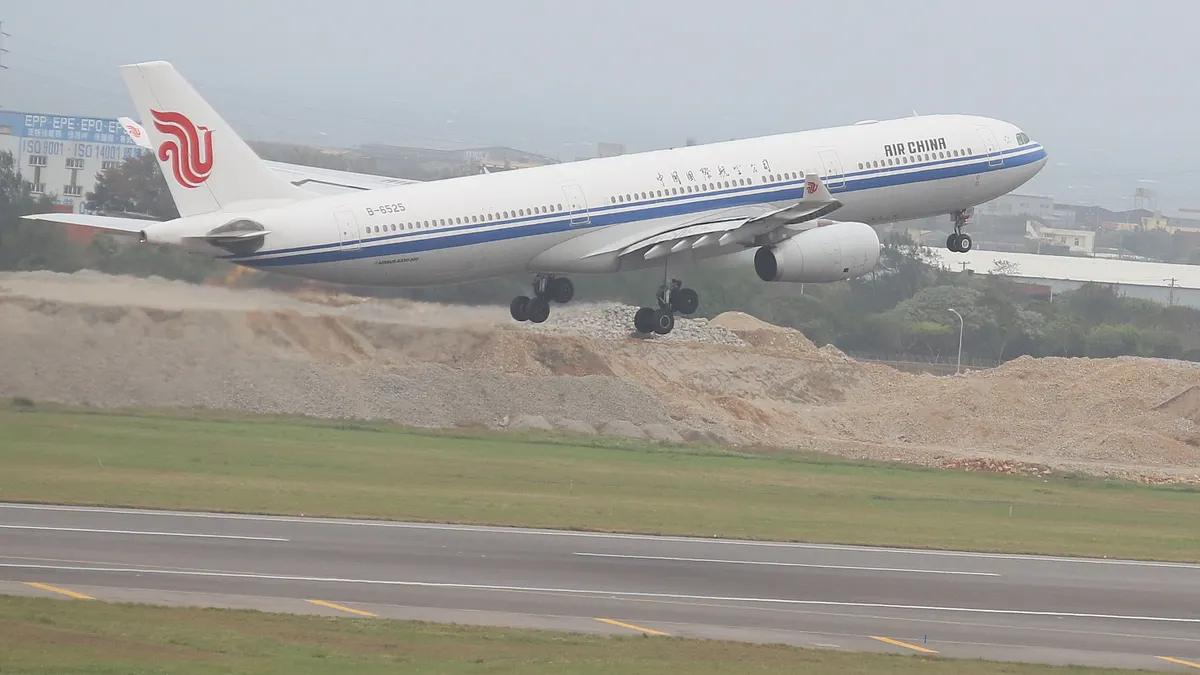 中国国際航空の便。(写真/柯承惠氏撮影) 中国国際航空の便。(写真/柯承惠氏撮影)