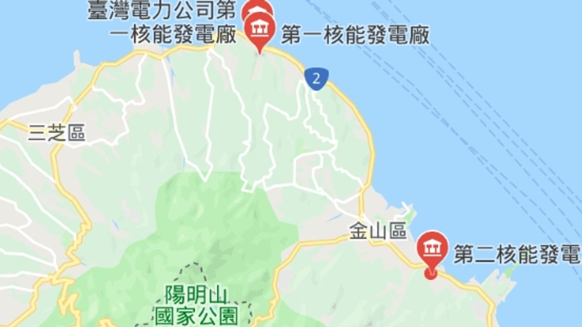 新北市金山區晚間發生2起地震,震央都介於核一廠(石門區)、核二廠(萬里區)之間。(取自google map) 新北市金山區晚間發生2起地震,震央都介於核一廠(石門區)、核二廠(萬里區)之間。(取自google map)